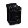 Cocina Florencia 5517f A Gas 4 Hornallas Negra Puerta Con Visor