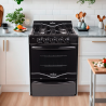 Cocina Florencia 5517f A Gas 4 Hornallas Negra Puerta Con Visor