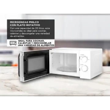 Microondas Philco Rotativo 20L 700W Blanco Wphrw20an