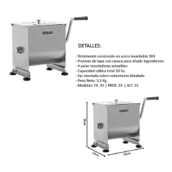 Mezclador de Alimentos Manual Santini Inoxidable 304 CM10