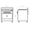 Cocina Sol Real 4 Hornallas 82 Cm 716 GNV